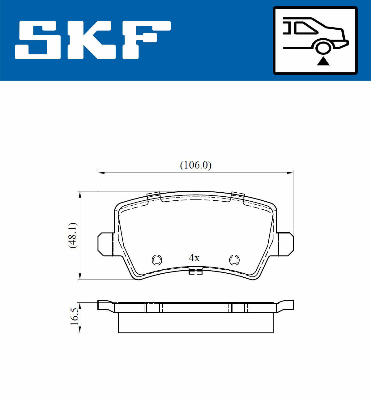 Sada brzdových platničiek kotúčovej brzdy SKF